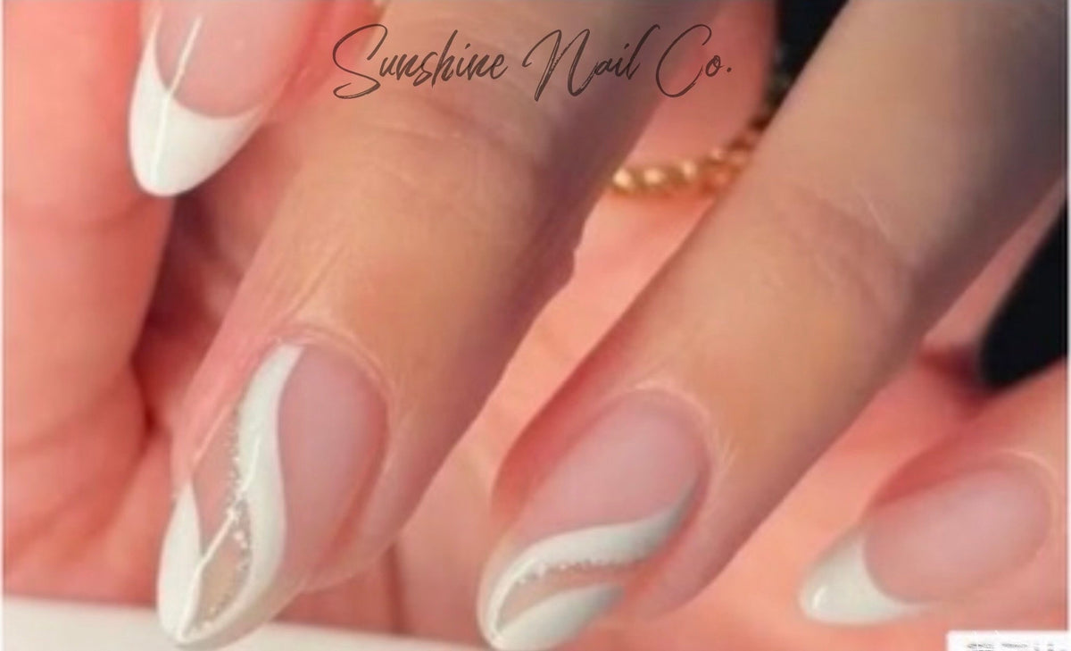 White Swirl Nail Polish Stickers: Transparent Nail Wraps, Non-Toxic