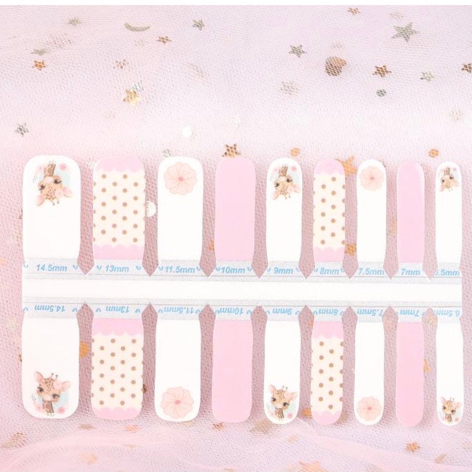KIDS Nail Wraps- Springtime Giraffe
