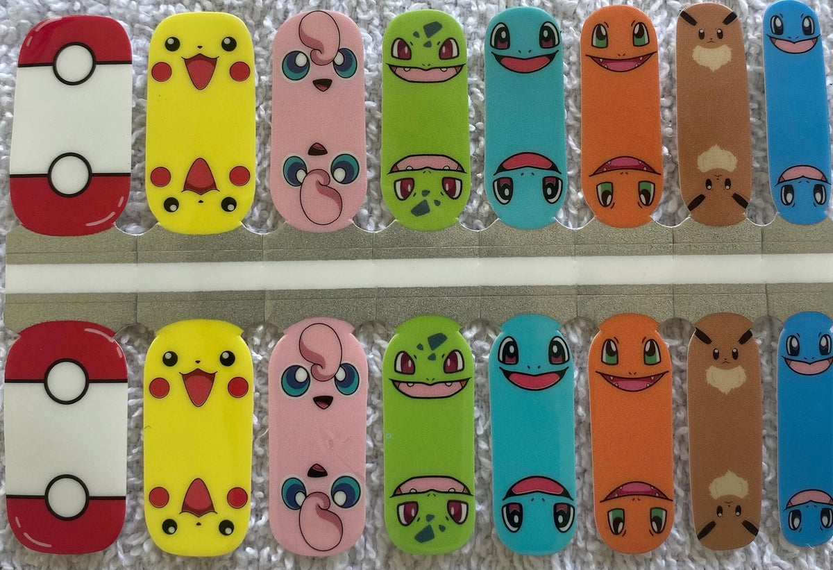 Anime Character Nail Polish Stickers: Adult Size Nail Wraps