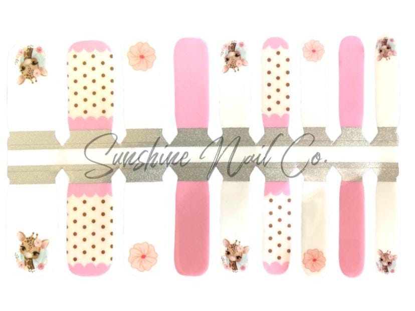 KIDS Nail Wraps- Springtime Giraffe