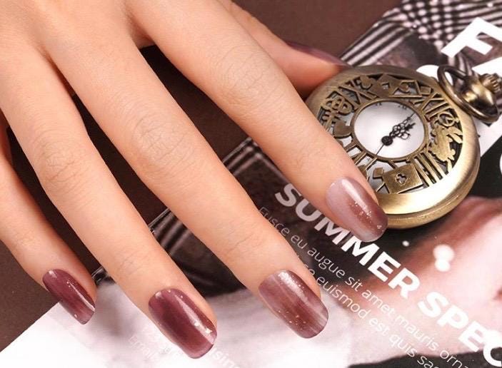 Mocha Marble Nail Polish Wraps: Non-Toxic Easy Nail Art Stickers