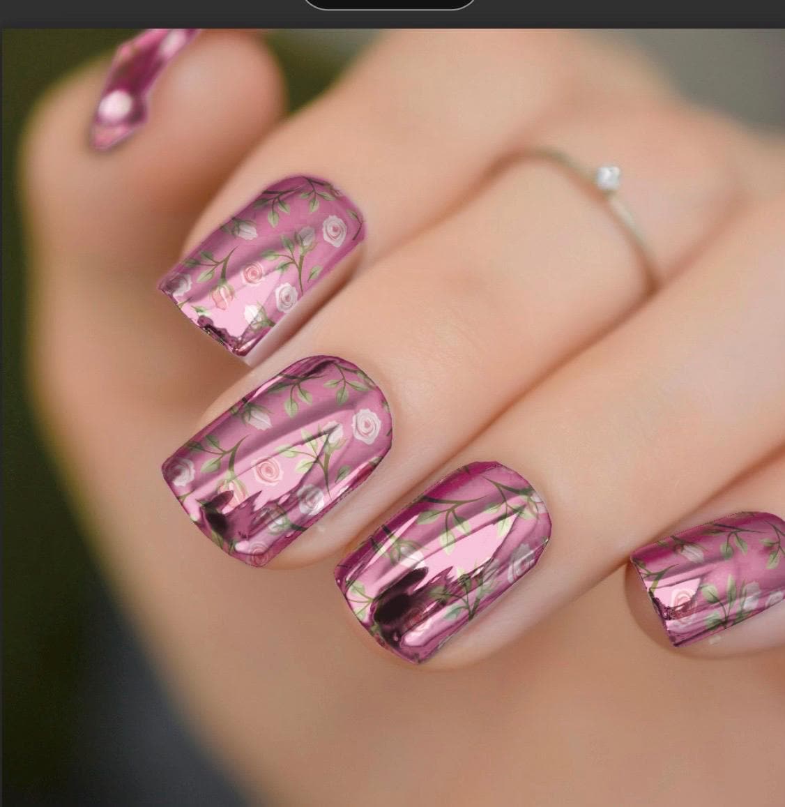 Victorian Rose Metallic/Chrome Nail Wraps