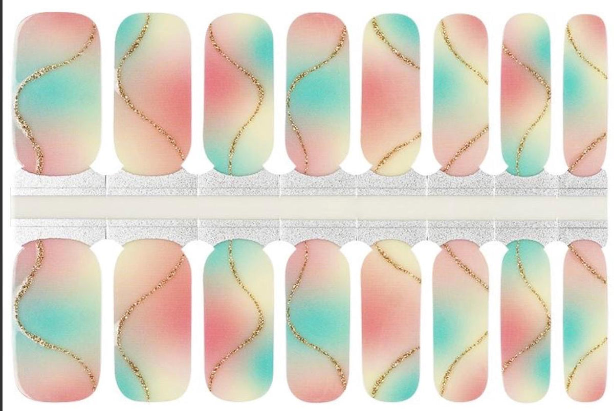 Pastel Mirage Nail Polish Stickers: Non-Toxic Nail Wraps