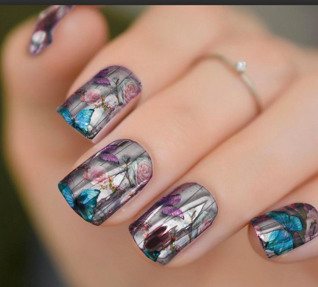 Butterfly Garden Metallic/Chrome Nail Wraps