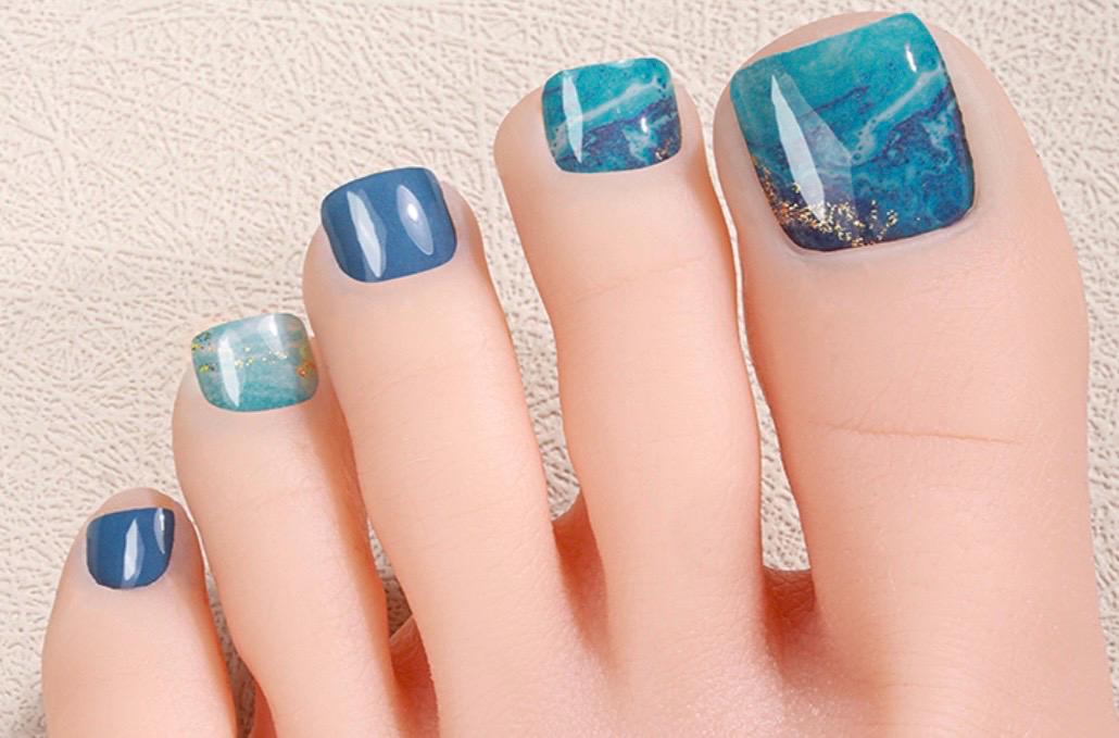 Ocean's Whisper Toe Nail Polish Strips: Non-Toxic Nail Wraps