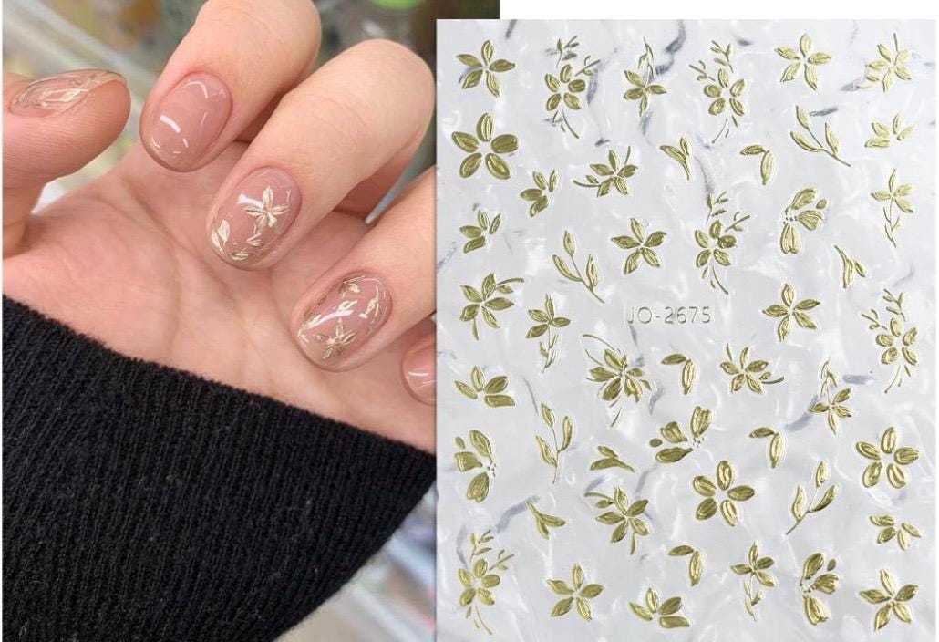 Golden Bloom - 3-D Nail decals