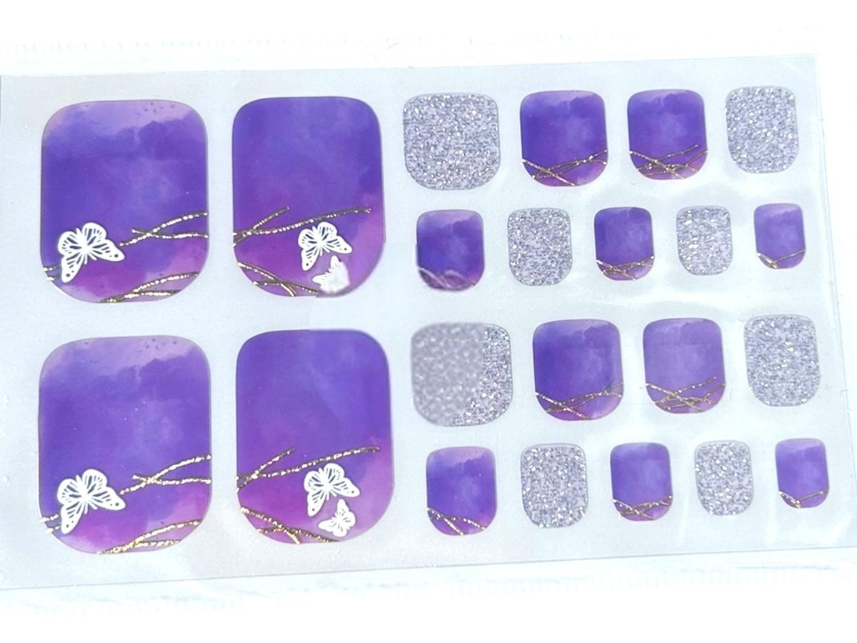 Amethyst Flutter Glitter Toe Wraps