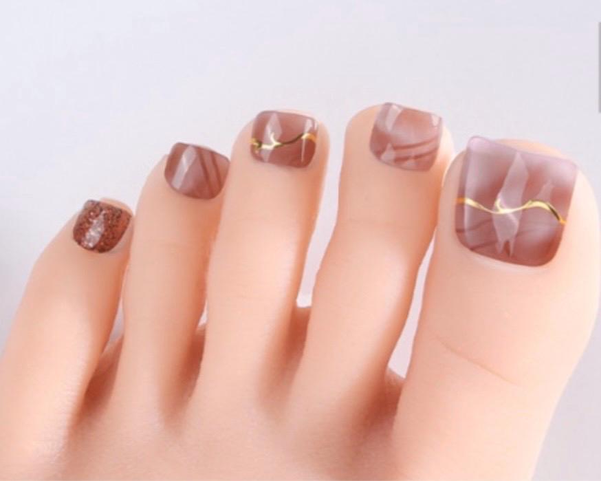 Sunset Sparkle Toe Nail Wraps No UV Gel