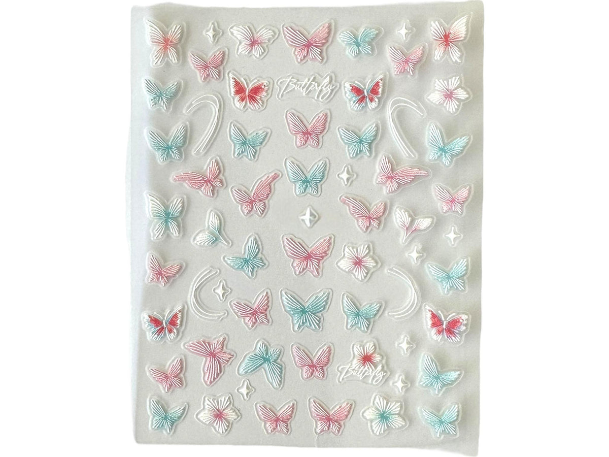 Cotton Candy Wings - 3-D Nail decals- easy to apply nail stickers