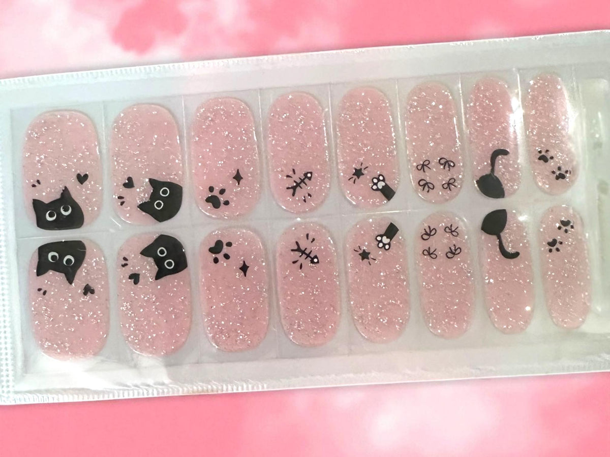 Feline Fancy Glitter Gel Nail Polish Strips: No UV Light Needed- Non-Toxic