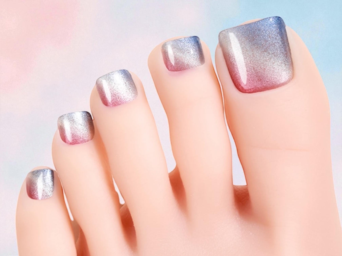 Patriotic Shimmer Toe Nail Polish Strips: Non-Toxic Nail Wraps