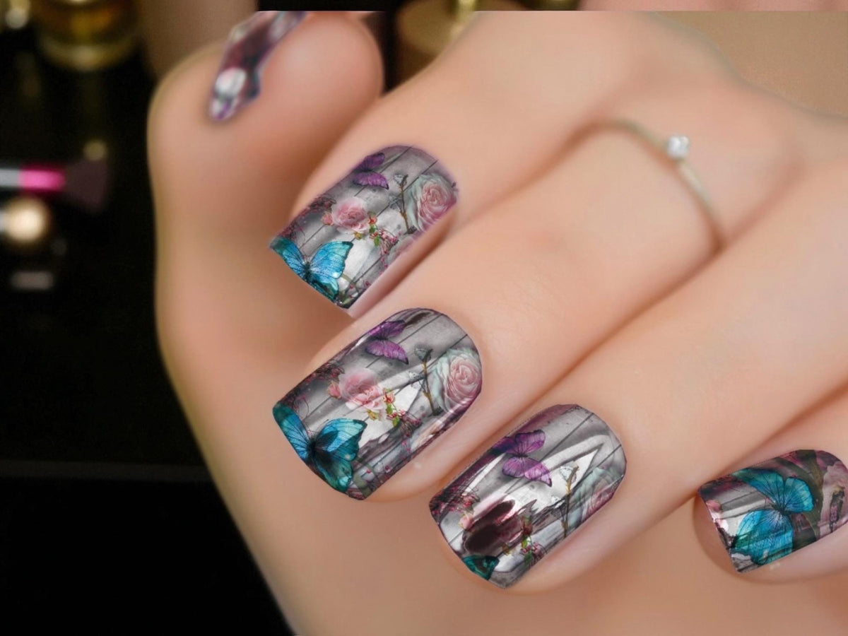 Butterfly Garden Metallic/Chrome Nail Wraps