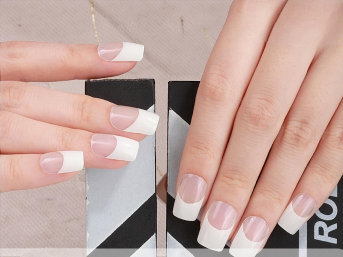 French Manicure Nail Wraps No UV Gel