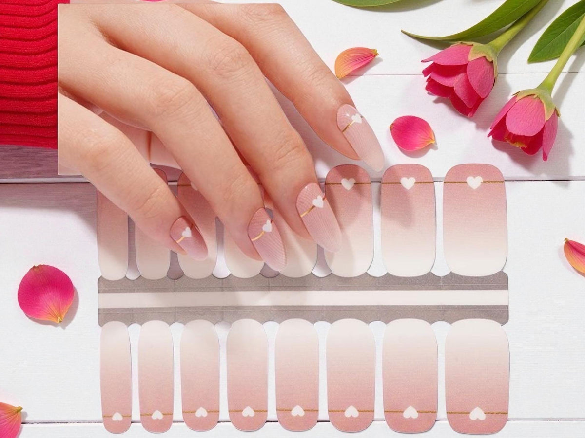 Sweetheart Fade Nail Polish Wraps, Nail Stickers