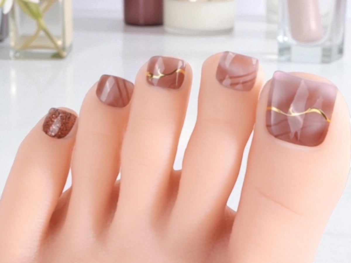 Sunset Sparkle Toe Nail Wraps No UV Gel