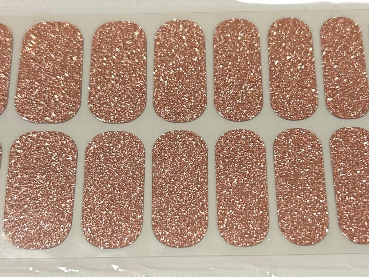 Copper Glow Glitter Nail Polish Strips: Non-Toxic Nail Art