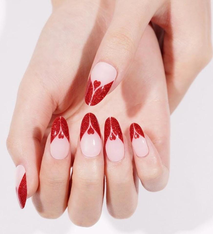 Ruby Romance Semi Cured Gel Nail Polish Strips: UV Light Required -Sold Separately