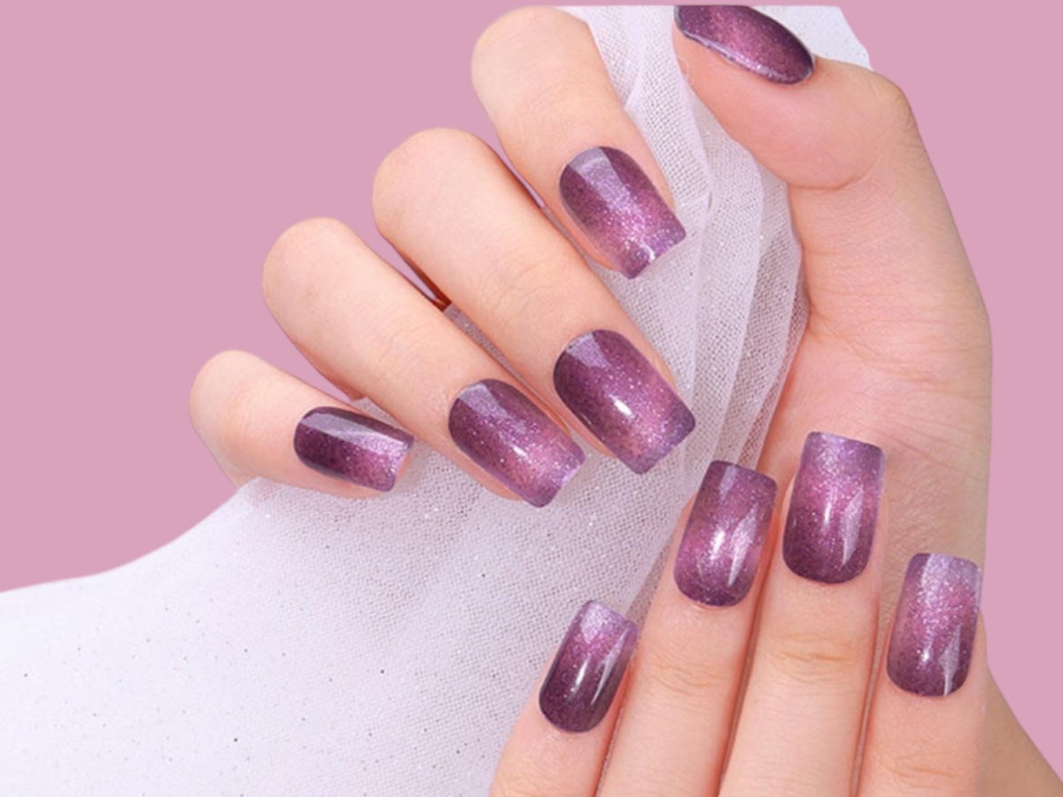 Aurora Amethyst- Semi Cured Gel Nail Polish Strips: UV Light Required -Sold Separately- Non-Toxic