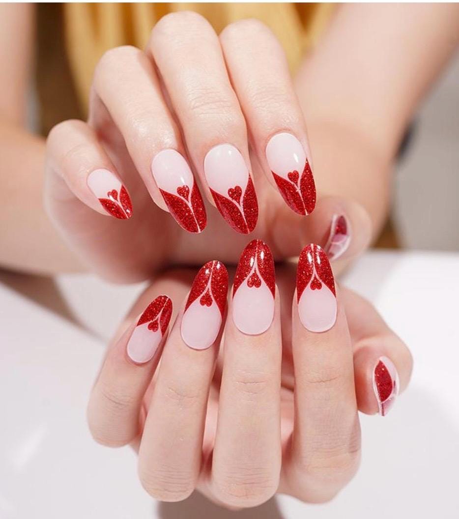 Ruby Romance Semi Cured Gel Nail Polish Strips: UV Light Required -Sold Separately