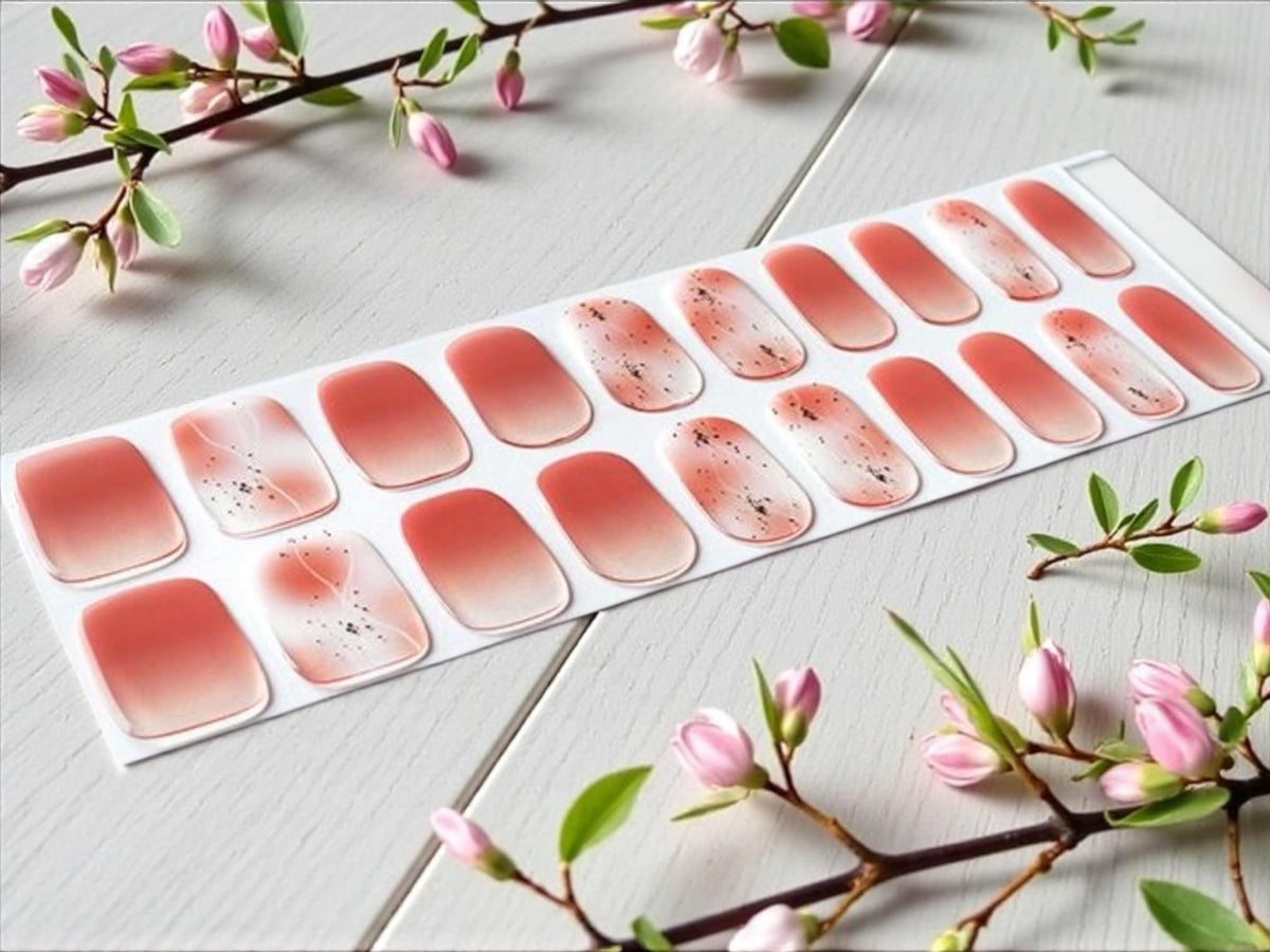 Whispering Coral Semi Cured Gel Nail Polish Strips: UV Light Required - sold separately