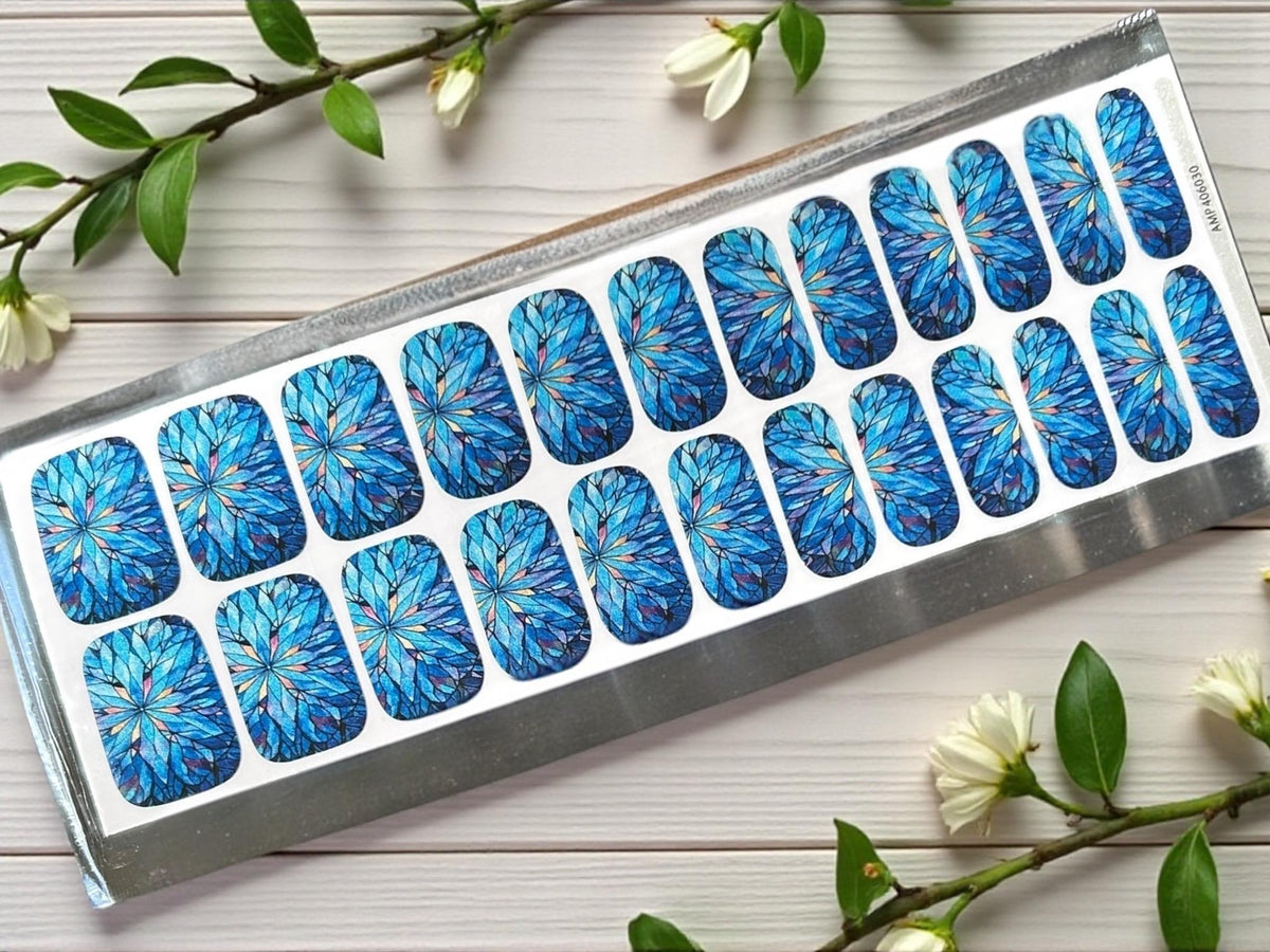 Sapphire Petals Nail Polish Strips: Wider Nail Sizes, Easy to Apply, Non-Toxic