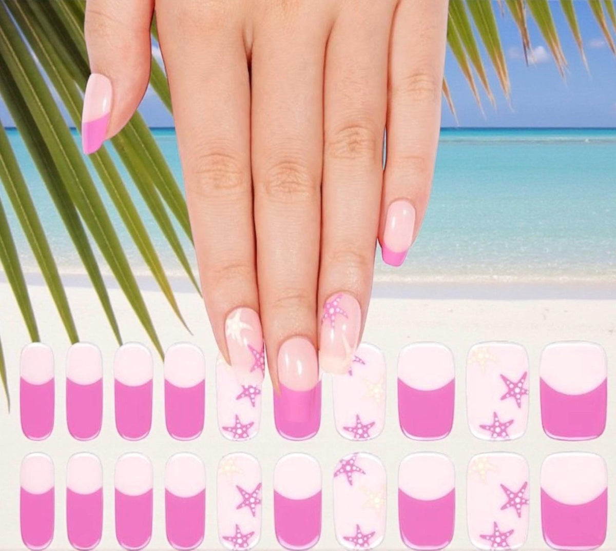 Starfish Kiss - Semi Cured Gel Nail Polish Strips: UV Light Required- sold separately