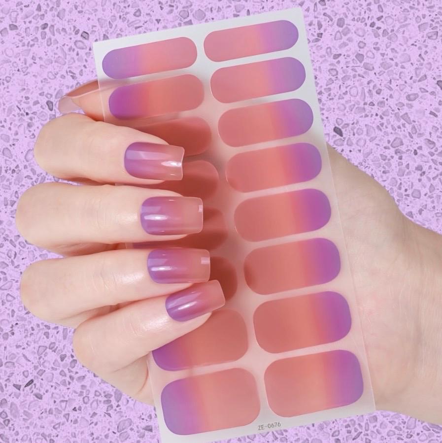 Sunset Sorbet Fade Nail Polish Strips: Non-Toxic Nail Art