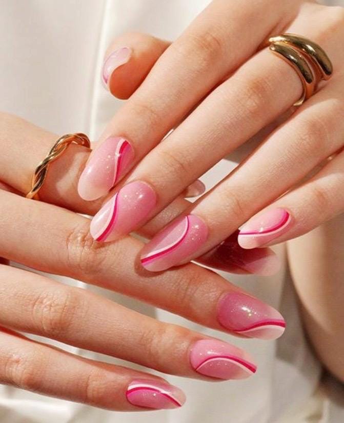 Blush Ribbon - Semi Cured Gel Nail Polish Strips: UV Light Required - Sold Separately. Non-Toxic