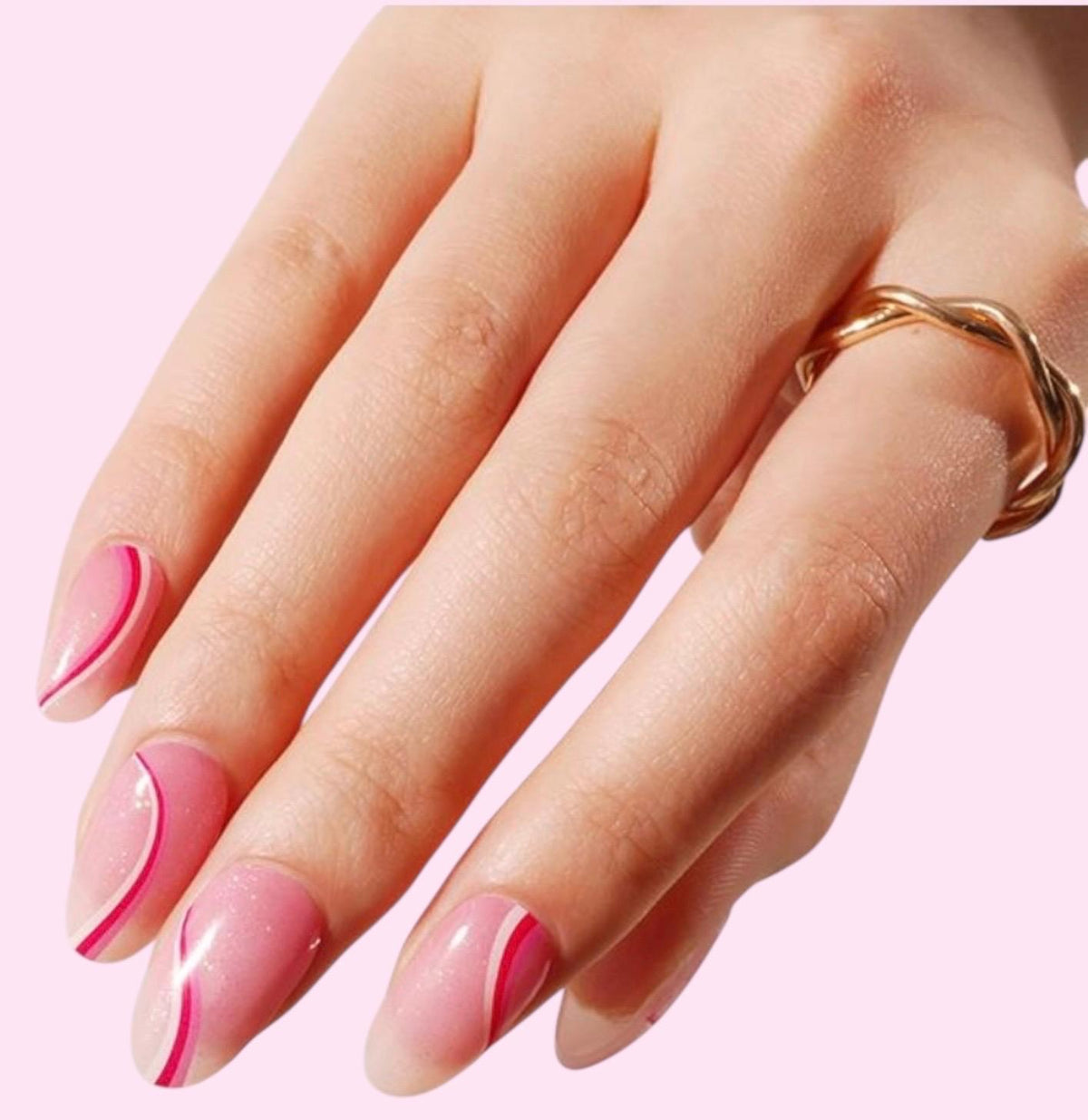 Blush Ribbon - Semi Cured Gel Nail Polish Strips: UV Light Required - Sold Separately. Non-Toxic