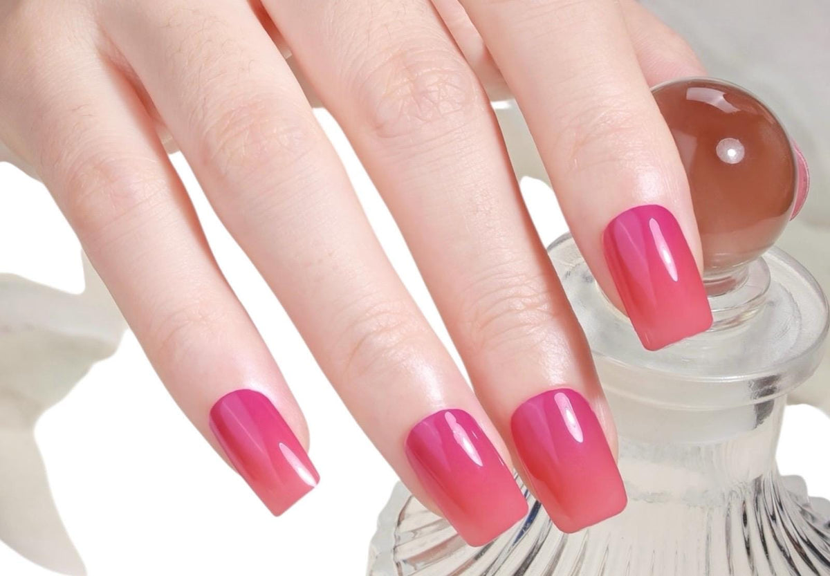 Pink Sunset Fade Nail Polish Strips: Non-Toxic Nail Art