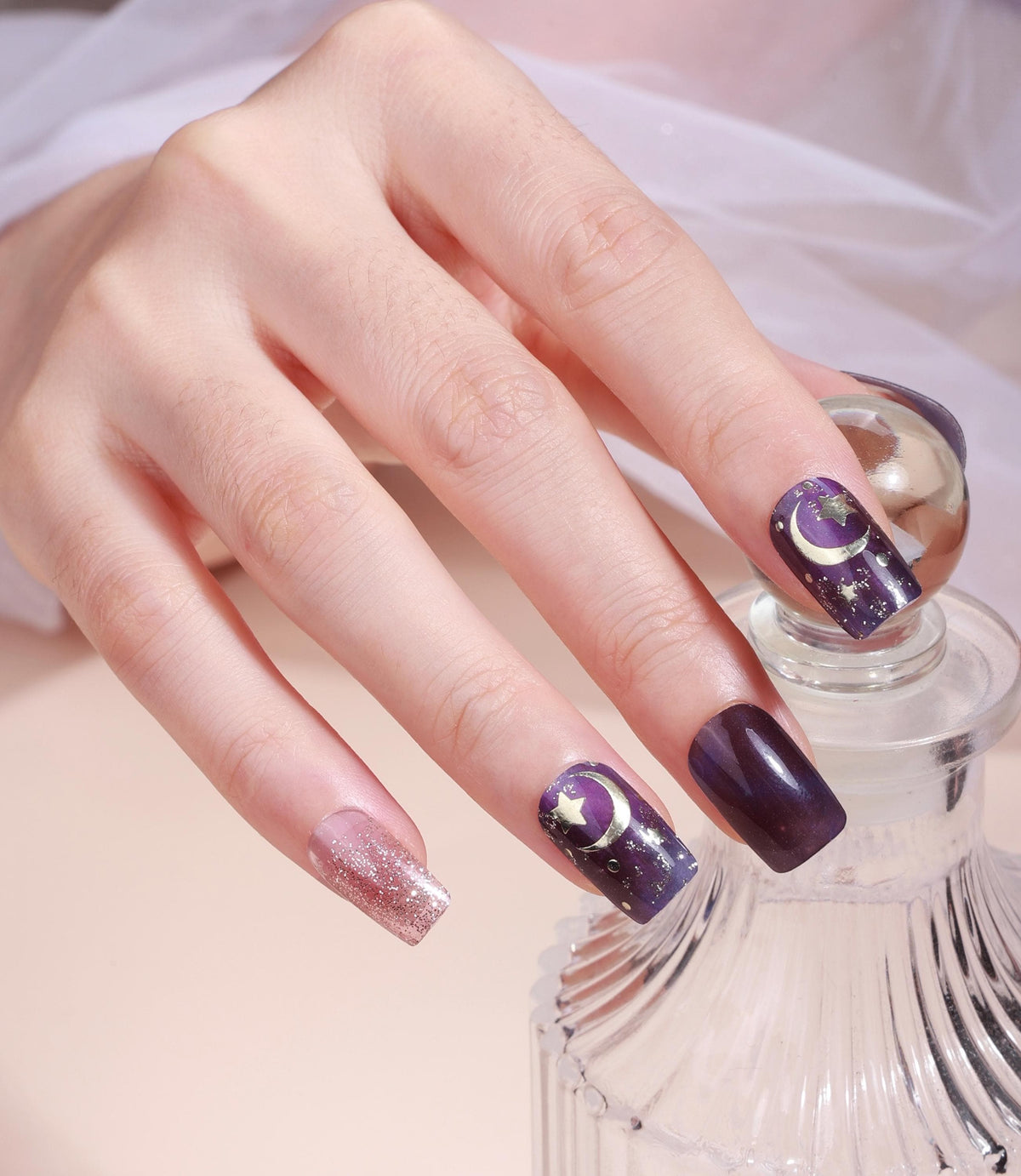 Celestial Dream Sparkle Nail Polish Strips: Non-Toxic Nail Art