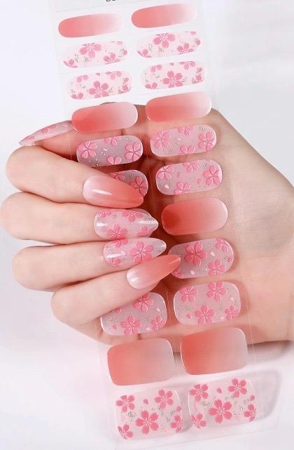 Peach Blossom Nail Wraps No UV Gel
