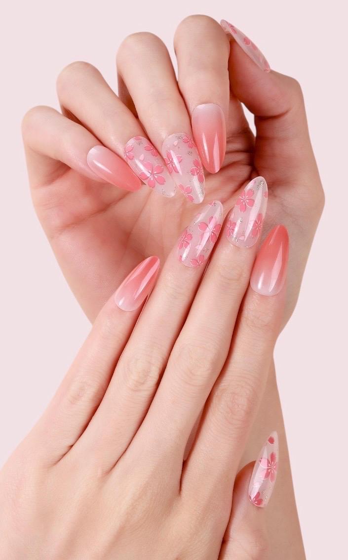 Peach Blossom Nail Wraps No UV Gel