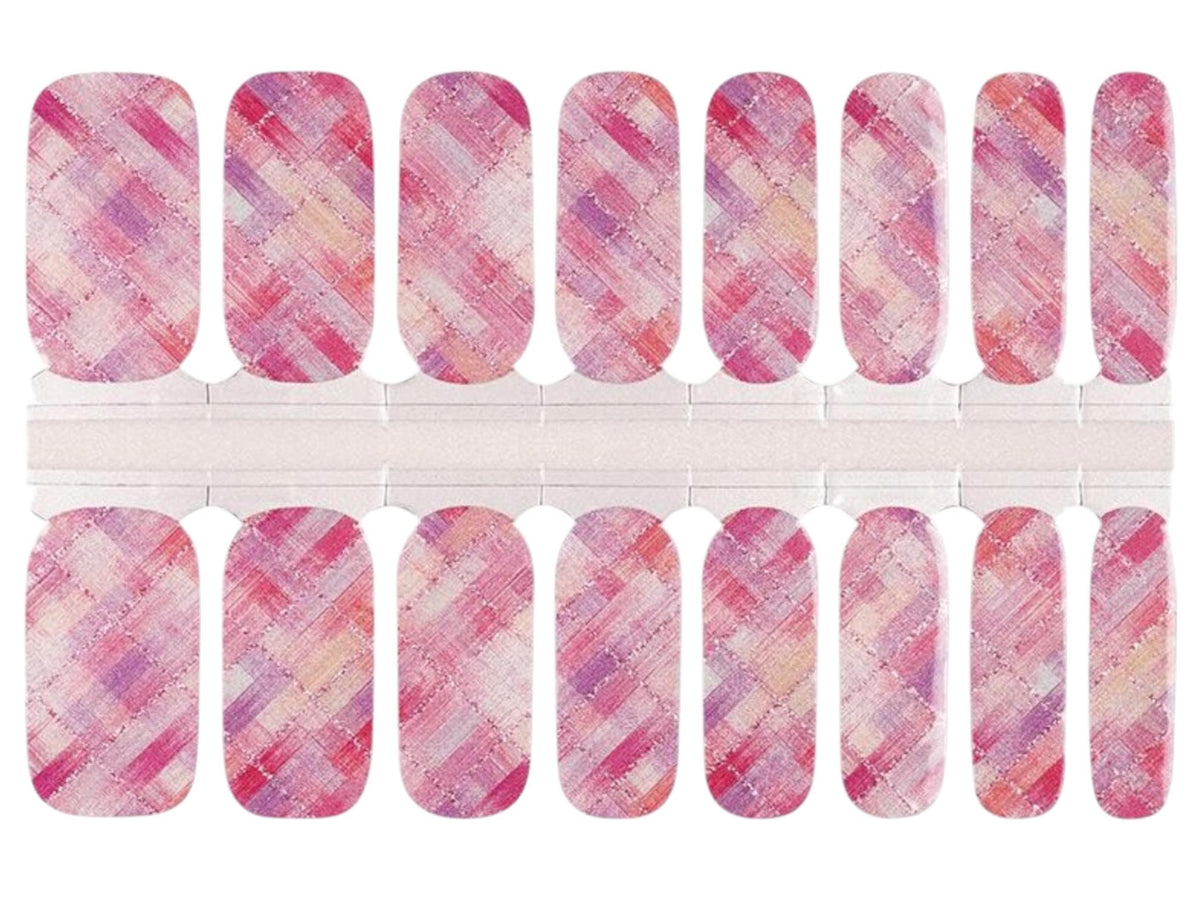 Pink Sugar Plaid - Non- toxic Nail Polish Strips