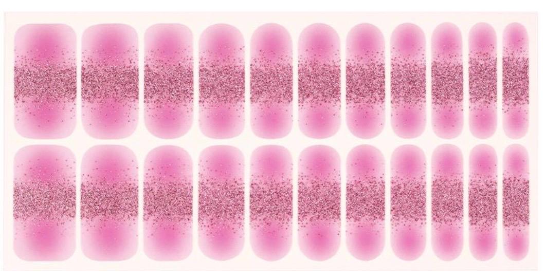 Pink Ombre Sparkle WIDE Nail Polish Strips - Non-Toxic, Wider Nails