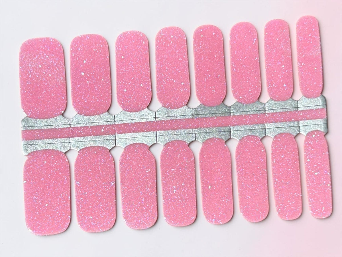 Pink Glitter Nail Polish Strips- Non-Toxic