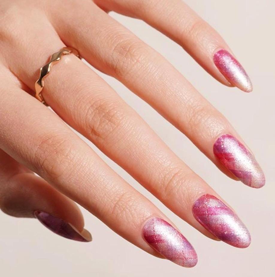 Pink Sugar Plaid - Non- toxic Nail Polish Strips