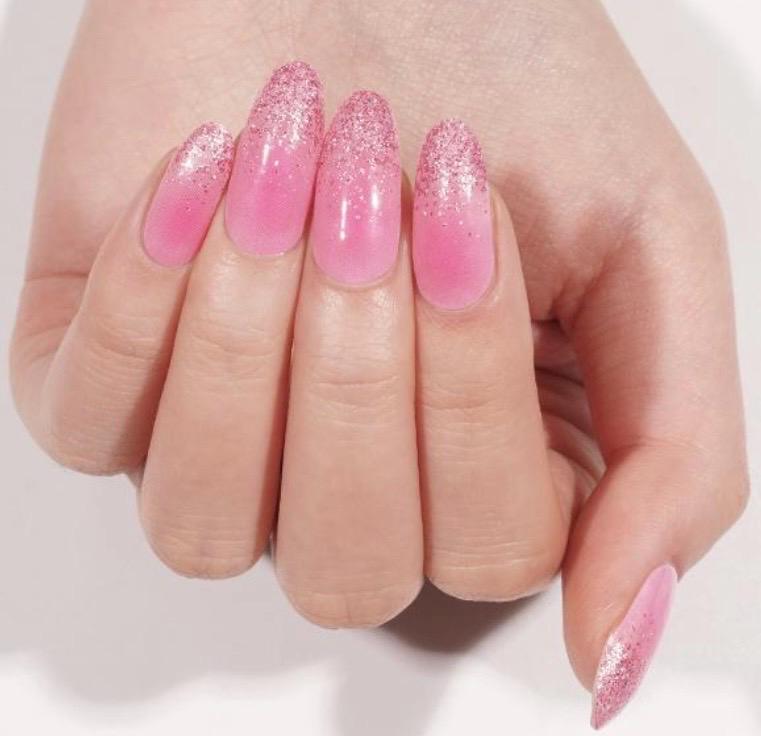 Pink Ombre Sparkle WIDE Nail Polish Strips - Non-Toxic, Wider Nails
