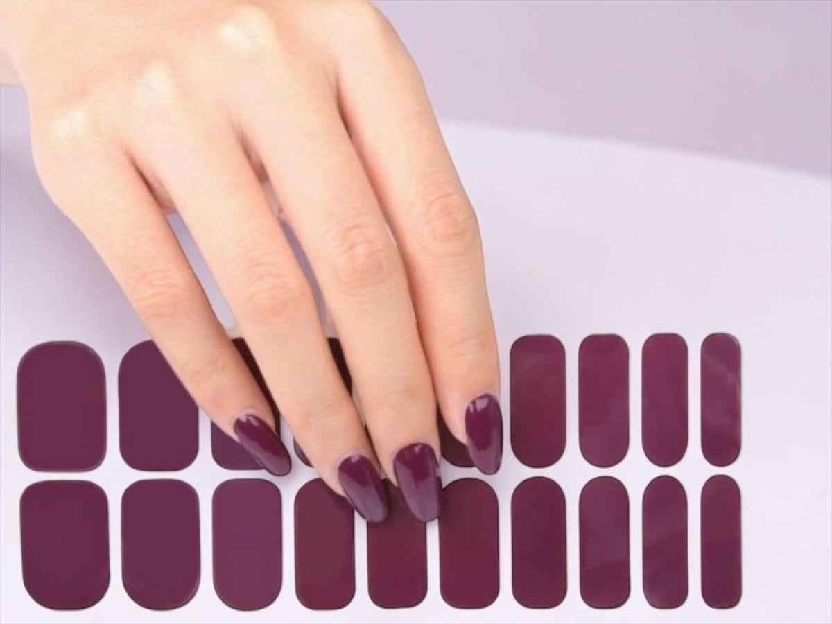 Burgundy Wine- WIDE Nail Polish Strips - Non-Toxic