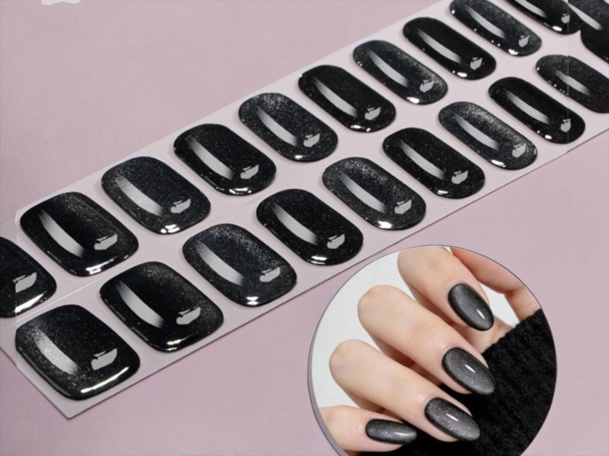 Smoky Eclipse Cat Eye- Semi Cured Gel Nail Polish Strips: UV Light Required- sold separately
