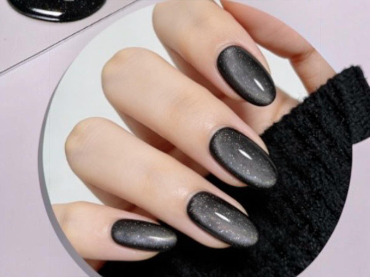 Smoky Eclipse Cat Eye- Semi Cured Gel Nail Polish Strips: UV Light Required- sold separately