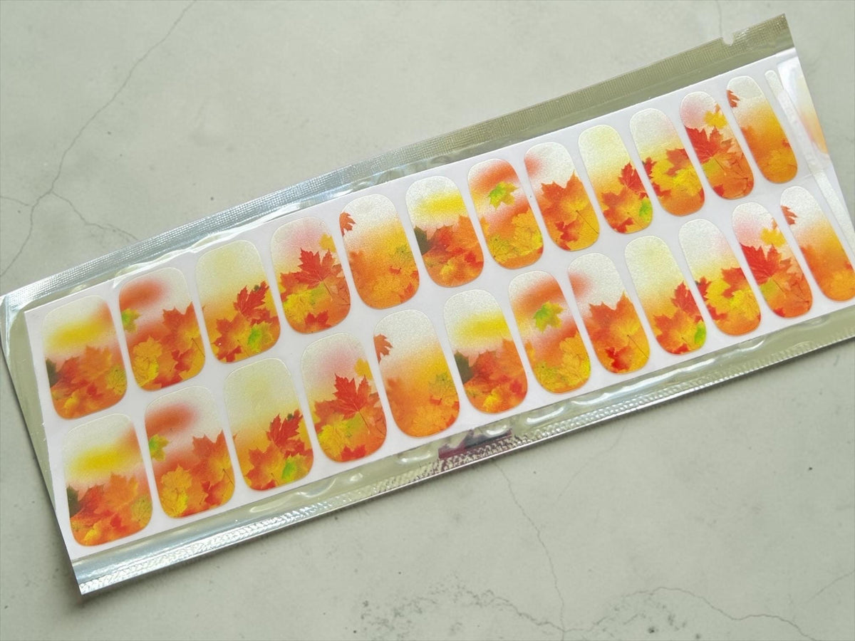 Autumn Gold Nail Polish Strips: Wider Nail Sizes, Easy Application Nail Art