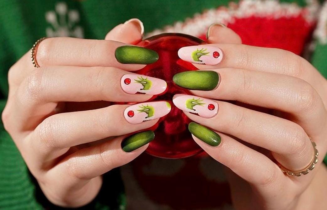 Mean and Merry Christmas Nail Polish Strips, Non-Toxic Holiday Nail Stickers