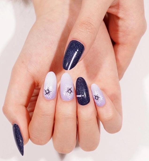 Midnight Frost Shimmer WIDE Nail Polish Strips - Wide Nails, Non-Toxic