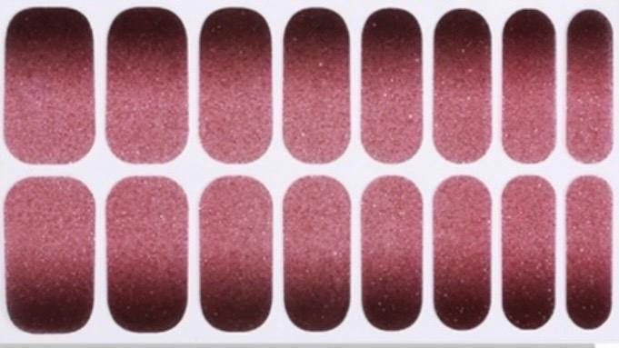 Midnight Merlot Glitter Ombre Nail Polish Strips: Non-Toxic Nail Art