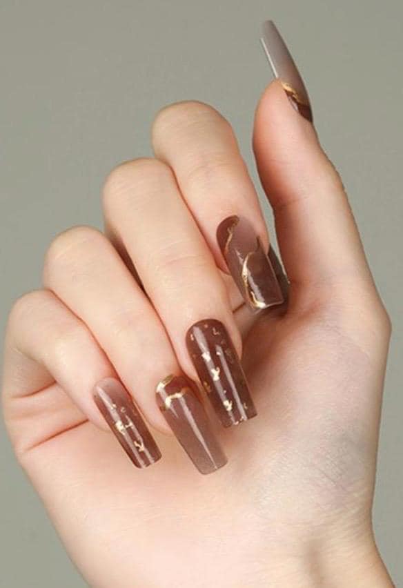 Golden Mocha -WIDE Nail Polish Strips - Non-Toxic