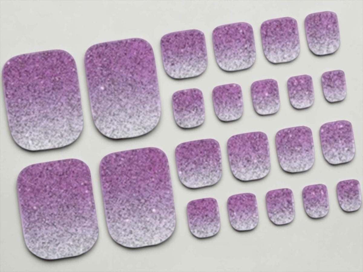 Amethyst Frost- Glitter Toe Nail Polish Strips: Non-Toxic Nail Wraps