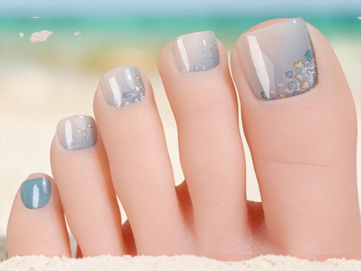 Blue Diamond Dust - Sparkle Toe Nail Polish Strips: Non-Toxic Nail Wraps