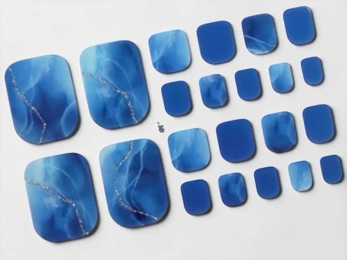 Blue Agate Toe Nail Wraps