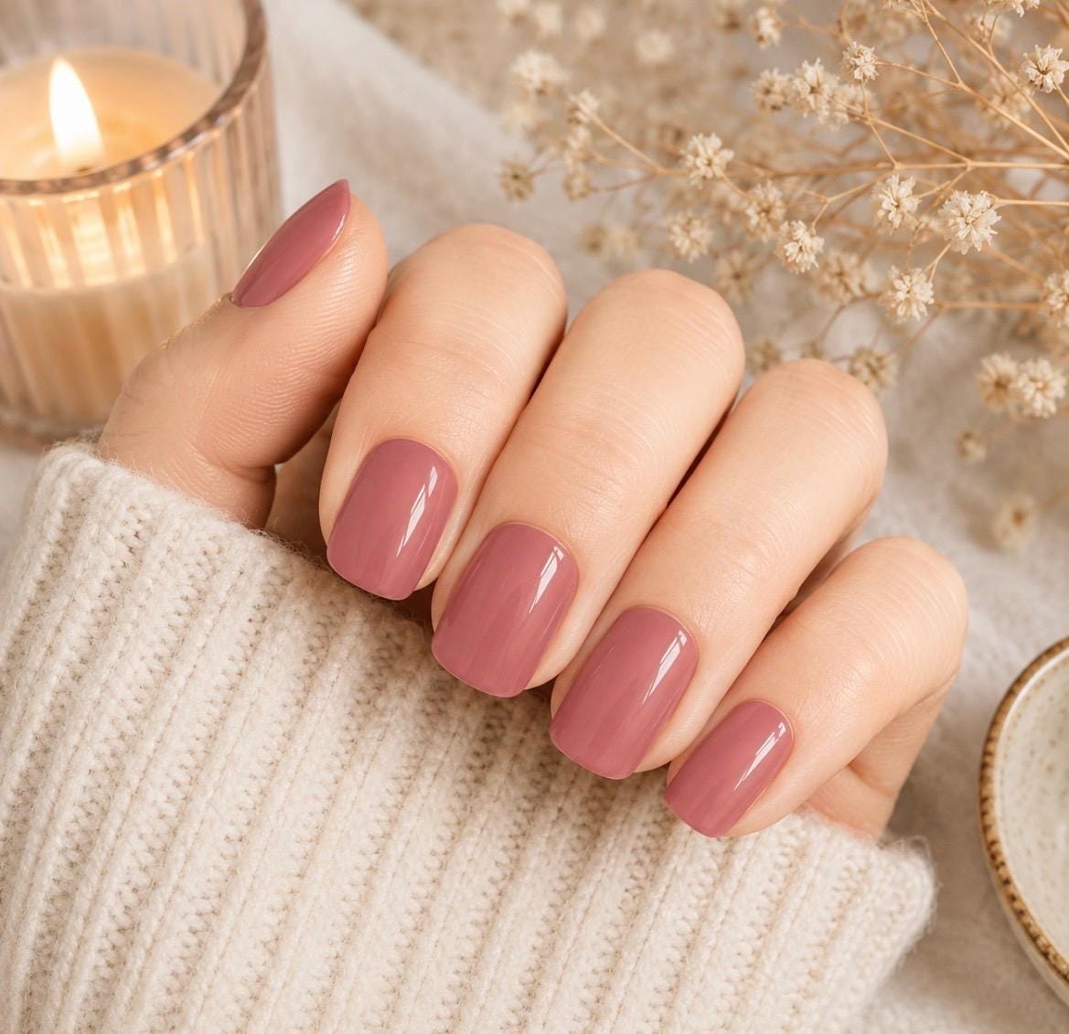 Mauve About You- Gel Nail Polish Strips: No UV Light Needed- Non-Toxic
